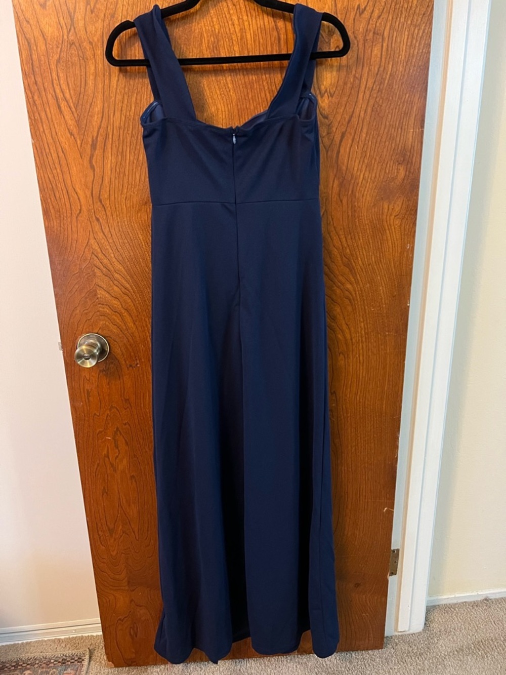 SHEIN Navy One-Shoulder Floor-Length Evening Gown with Thigh Slit - Picture 4 of 6